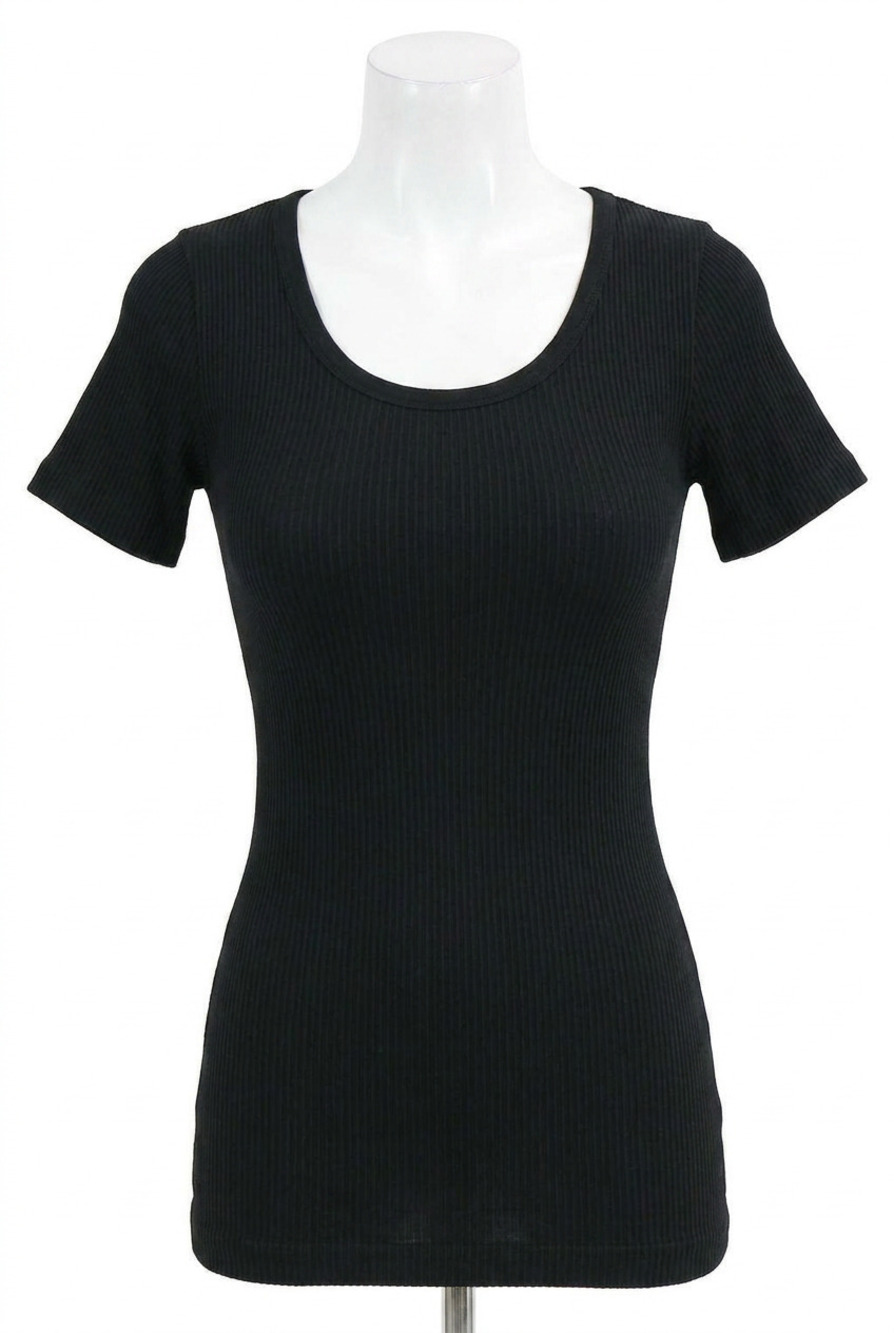 NEW GRACE AND LACE short sleeve knit top in black